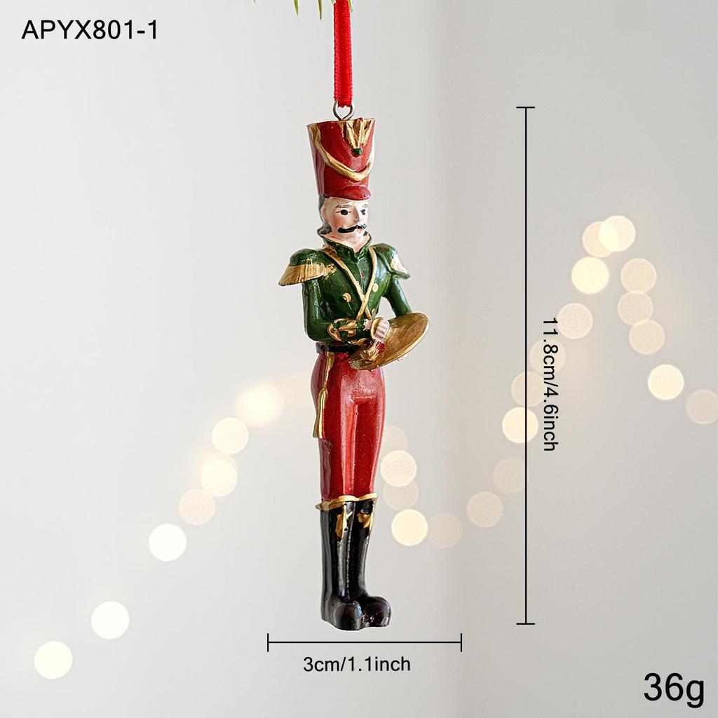 Colorful Retro 3D Resin Bell Pendant for Christmas Tree Decoration