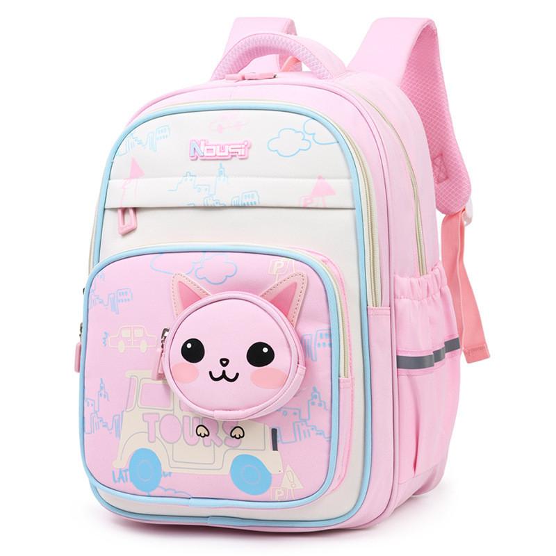 Kids Capacity Big Contrast Color Backpack With Cartoon Animal Tiger Design Cat