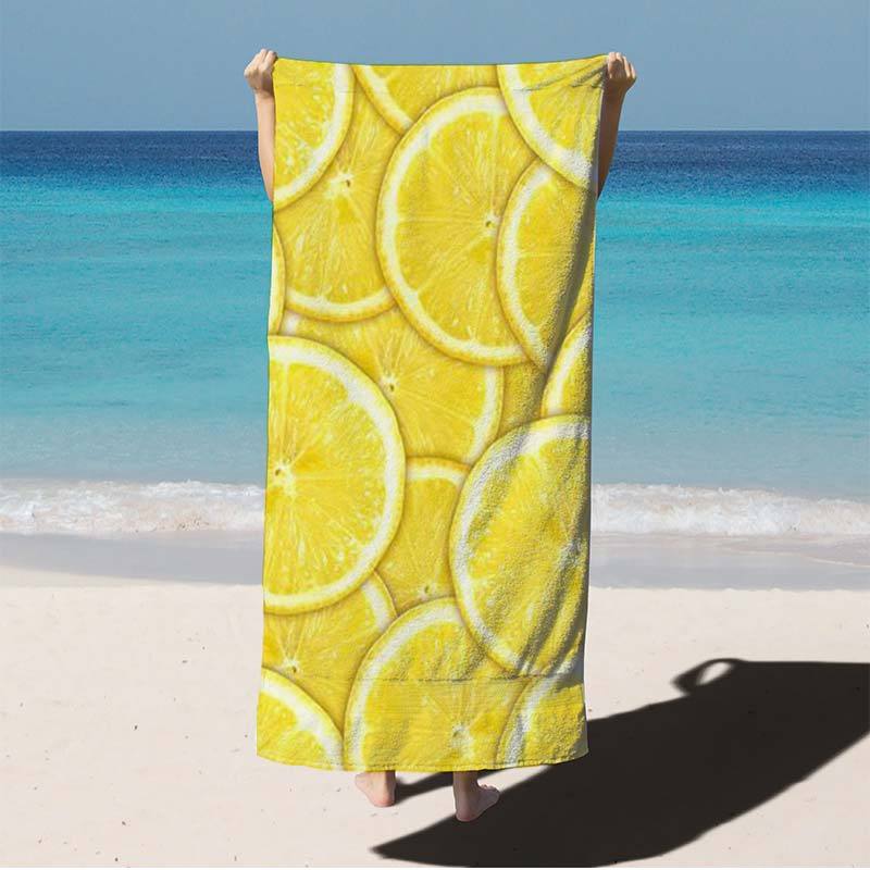 Bright Lemon Beach Towel Thick Quick Dry Soft Polyester Blend Suitable for Yoga Swimming Running Pond and BeachBright Lemon Beac