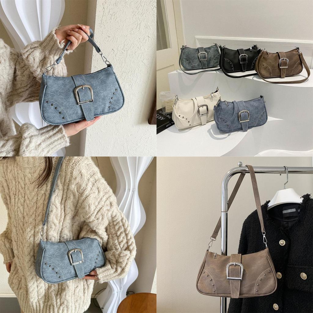Wholesale New Fashion Rivet Stitching Shoulder Bag Women 2023 Street Trendy Pu Small Armpit Bag