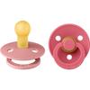 Ciuccio per neonato - BIBS - Colore - Capezzolo rotondo - Confezione da 2 - Gomma naturale - Taglia 1 Rosa cipria Corallo