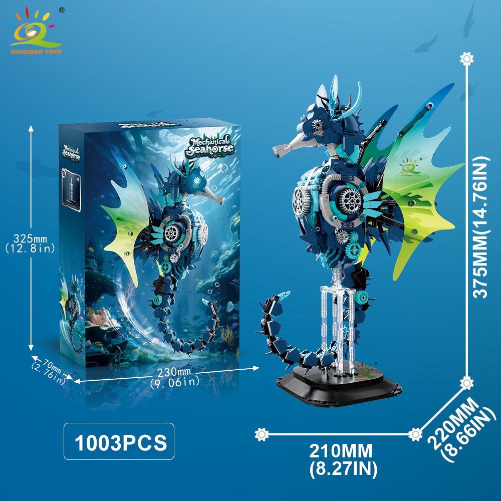 Non-Toxic Moc Technicial Seahorse Model Building Block Machinery Marine Series Brick Construction Toy For Children Home Decortion