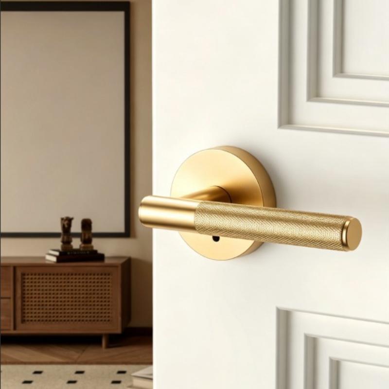 American Simple Black Bathroom Lock Bathroom Home Interior Bathroom Door Handle Wooden Door Lock Knurled Privacy Lock