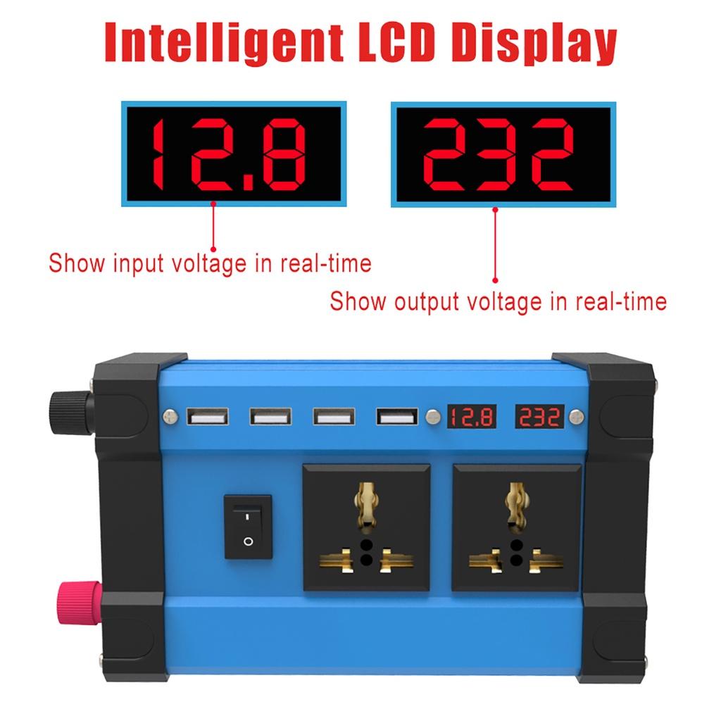 2 USB 3.6A Digital Display DC 12V to AC 220V 110V Car Inverter 4000W Inverter Voltage Transformer Converter LED for Car Home