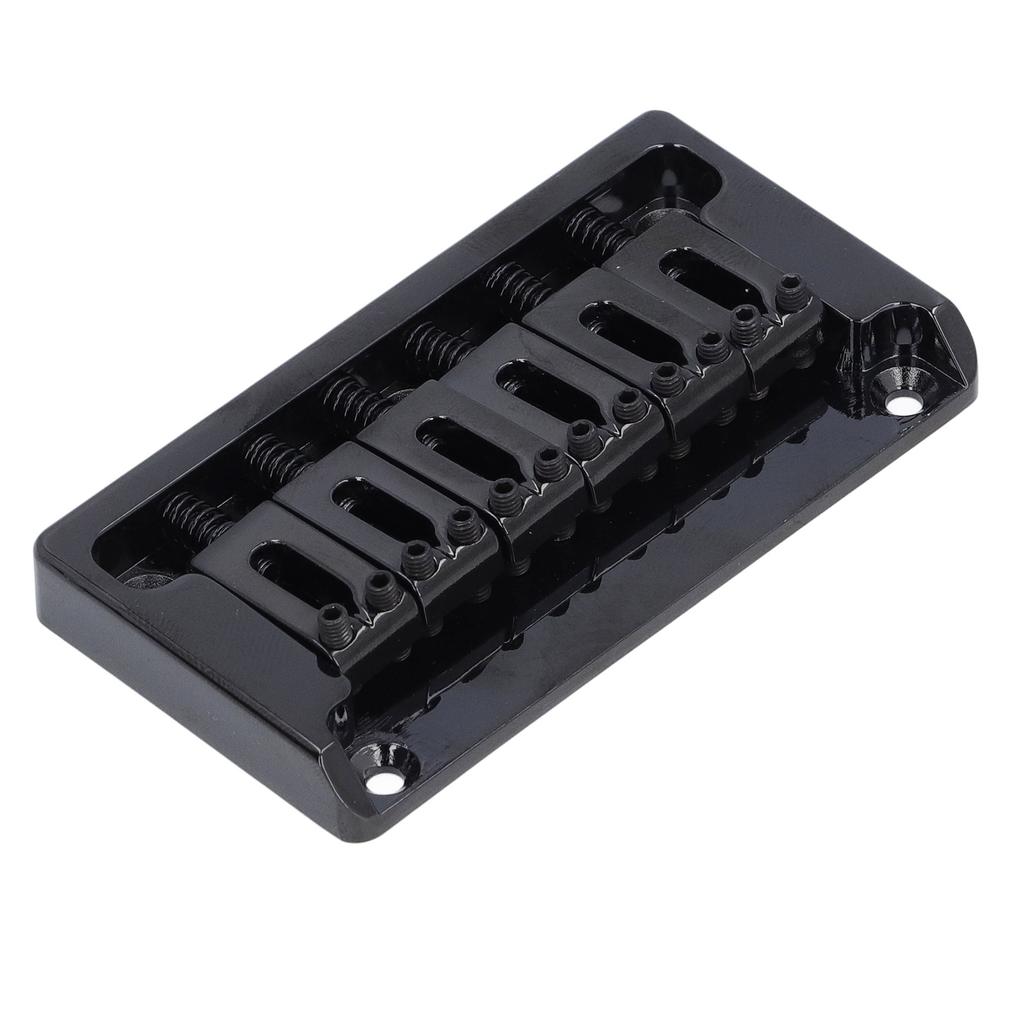 6 String Electric Guitar Bridge Kit Brass Through Body Non Tremolo Guitar Bridge with Wrench for St