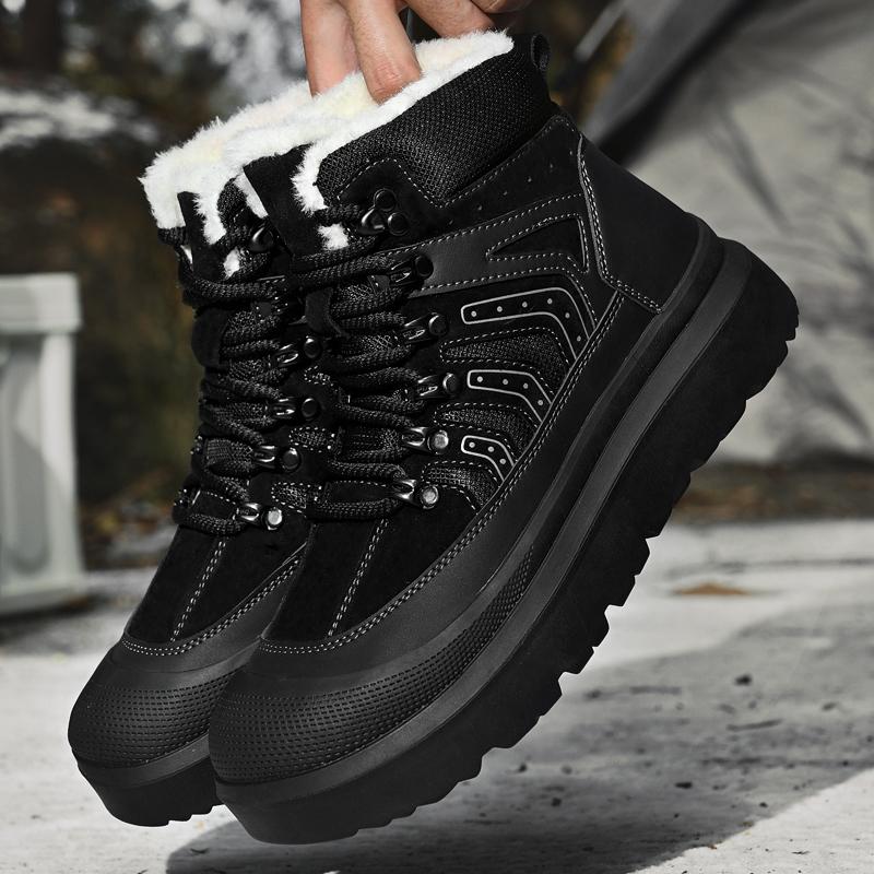 

Warm Fleece Lined High Top Winter Men s Hiking Shoes Outdoor Sports Running Shoes Large Size Casual Sneakers for Men 39