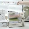 Transparent Acrylic Desktop Organiser Box Flips Lid for Quick Access and Organized Items for Desk Organization