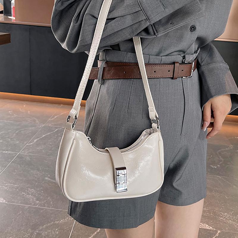 Women's One-shoulder Armpit Bag Monochromatic Texture Versatile Crossbody Bags Casual Elegant and New