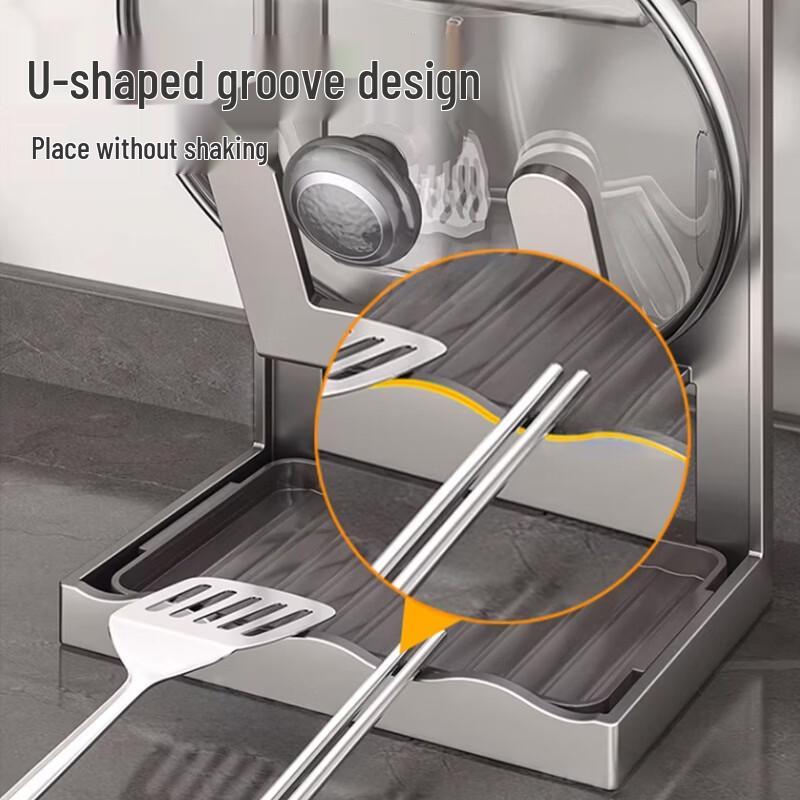 Kitchen Countertop Pot Lid and Utensil Organizer