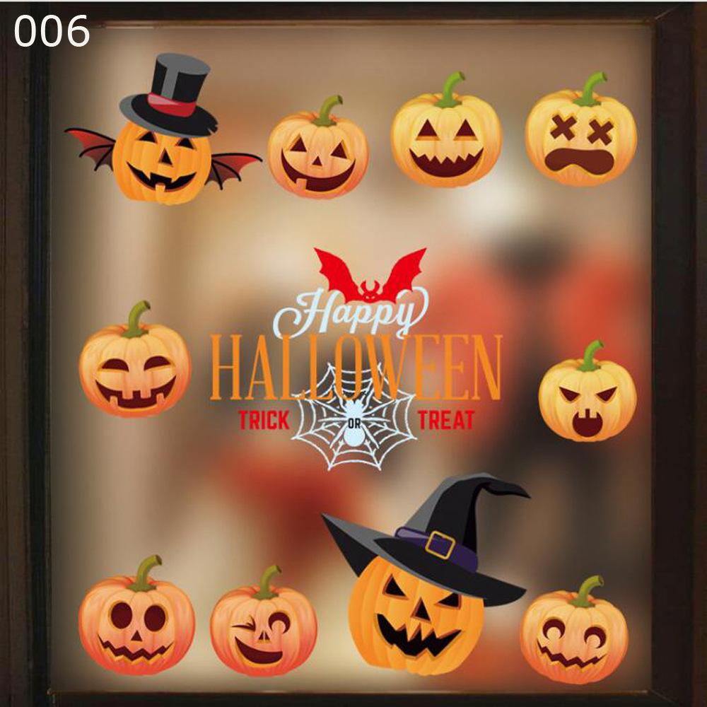 Halloween Hotel Shopping Mall School Classroom Window Sticker Pumpkin Skeleton Wizard Bat And Other Glass Stickers Wall Stickers