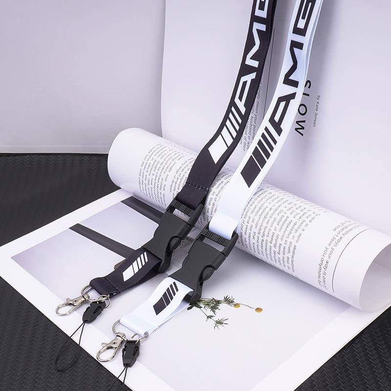 HGQ5 Fashion Neck Strap Lanyard Key Cell Phone Work ID Card Hanging Rope Nylon For Mercedes Benz AMG W204 W205 W212 W213 W221 W177