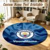 Round Rug Custom NameManchester City Pattern Non Slip Carpet Home Floor Decor