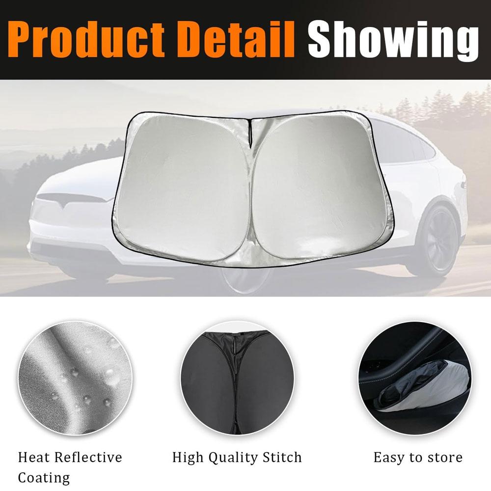For Tesla Model 3 highland Windshield Sun Shade Model Y/3/S/X Folding Front Window Sunshade Cover Block Heat & UV,Car Sun Shade