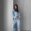1116 Women's Clothing European and American Spring and Autumn Temperament Casual Suit Zipper Cardigan Top Set