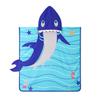 Baby Hooded Bath For Water Baby Shark Ages [LOLANTA] Bathrobe, Kids, Towel, 100% Polyester, Button-up, Play, Pool, Bath, Shower, Blue, 4-6