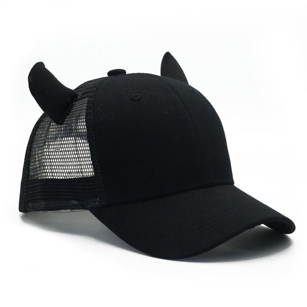 Breathable Ox Horn Baseball Cap Sun-proof Baseball Hats Casual Sport Trucker Hat Cosplay