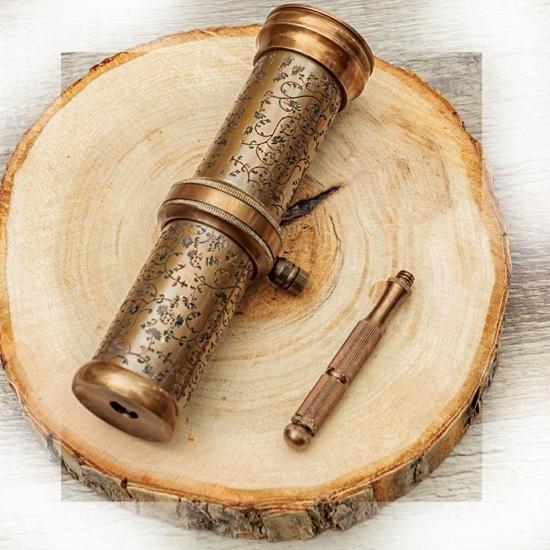 Handmade Antique Brass Kaleidoscope Collectible Twist Toy Home Decor Birthday Gift