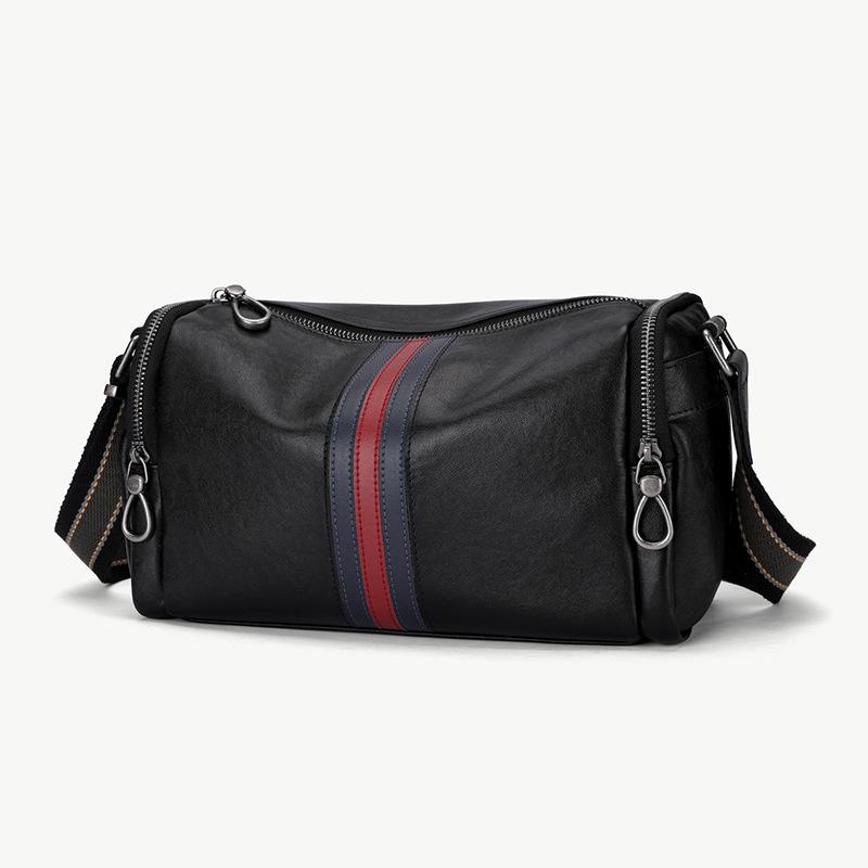 Trendy Men's Genuine Leather Messenger Bag - Casual, Fashionable, First Layer Cowhide Small Shoulder Bag