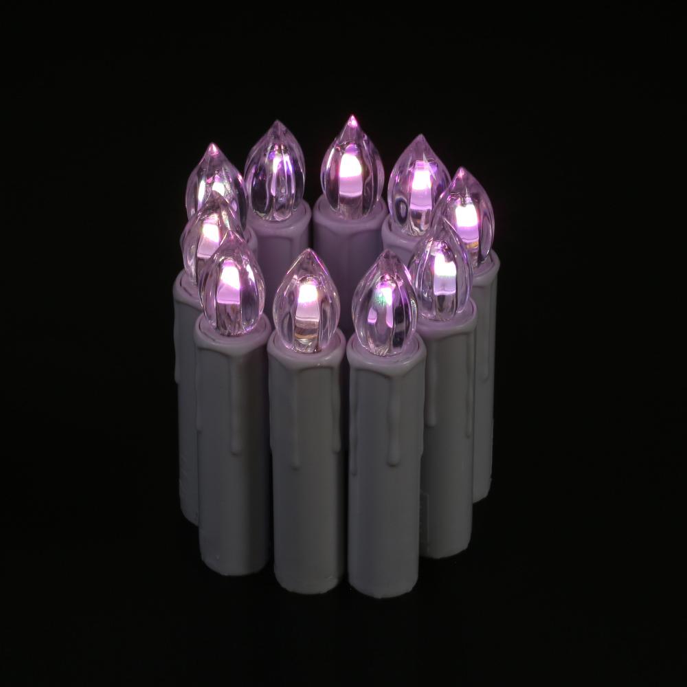 10 PCS Flameless Candles with Remote Control Realistic Color Changing LED Candles Battery Powered Christmas Tree Flickering Taper Candle Lights
