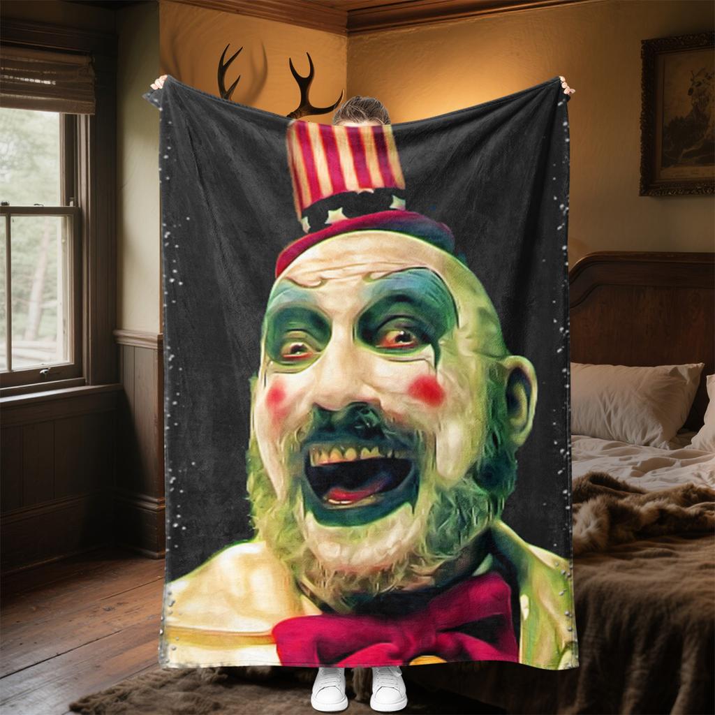 Captain Spauldings Museum Monsters Madmen Clown Blanket Perfect All Seasons Soft Comfortable Sofa Office Nap Travel Festive Gift
