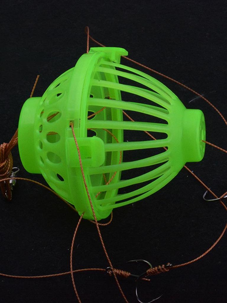 Silver & Bighead Carp Fishing Rig with Bait Cage, Float Connector, Space Bean, and Mine Explosion Hook Set