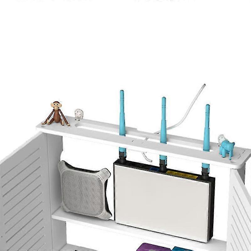 Wireless Wifi Router Boxes Wooden Box Cable Plus Wire Bracket Wall Hanging Plug Board Shelf -single