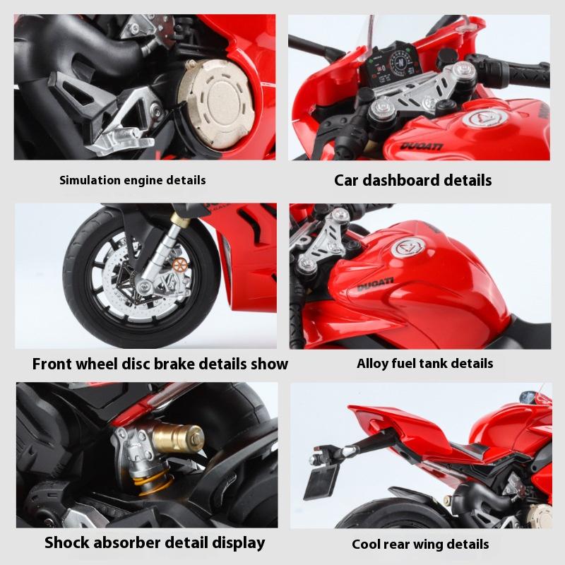 Modellino di Motocicletta in Lega Ducati V4S 1/9, Raffinato Ornamento da Scrivania, Il Miglior Oggetto da Collezione per gli Appassionati di Moto, Regalo di Halloween