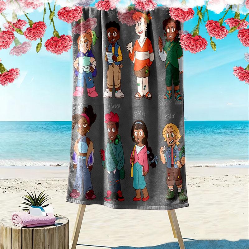 Creek Heroes Print Beach Towel, Large Soft Quick Dry Towel for Beach Camping Swimming