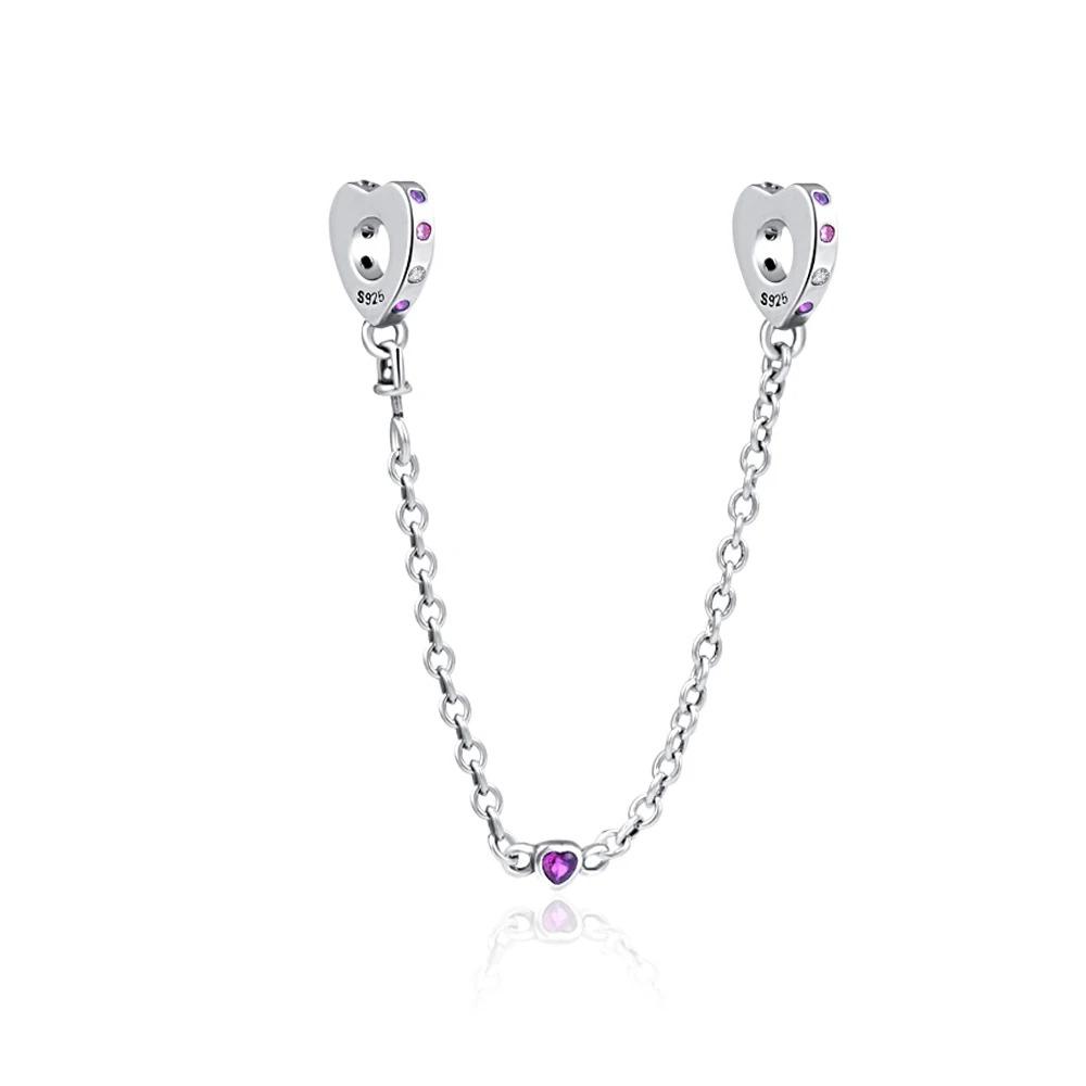 925 Silver Star Moon Crown Pendant DIY Bracelet Spacer Bead Women Jewelry Safety Chain New