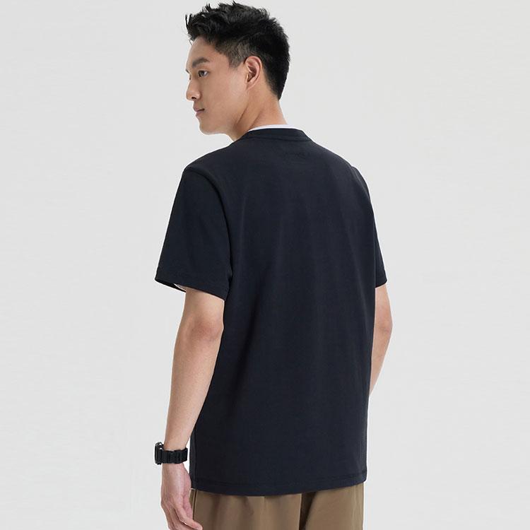 SAUCONY Running Little Man Embroidered Crew Neck Casual Pullover Short Sleeve T-Shirt Men T-Shirts Black SC2239080-1