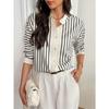Fashion Cardigan Striped Shirt Autumn and Winter New Women's Long Sleeved Elegant Shirt