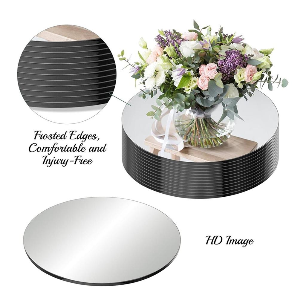 2026 New 12pcs 12" Round Mirrors for Centerpieces for Tables, Round Mirrors Trays Plates for Centerpieces, Wedding Decorations,