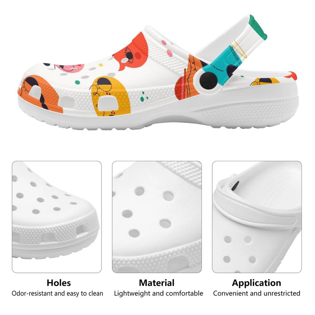 Pattern Printed EVA Clogs Sandals Women Men Lightweight Soft Slip On Casual Slippers Soft Sole Summer Shoes Daily Comfort Wear