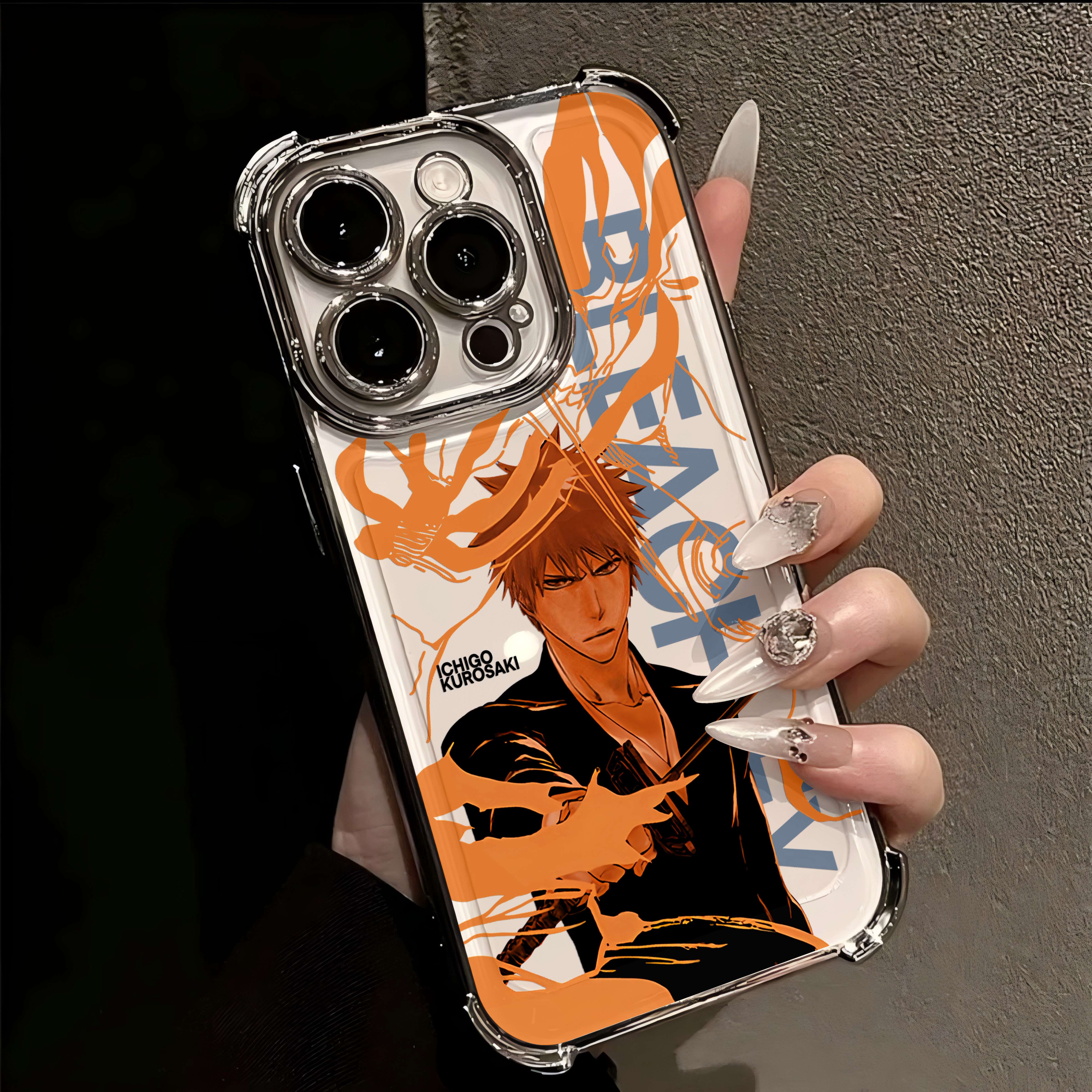 

Hot Anime B-Bleachs IchigoesPlating Case for IPhone 16 15 14 13 12 11 Pro Max X XR XSMax 7 8 6 Plus Anti-Fall Airabag Back Cover iPhone 13 ProMax