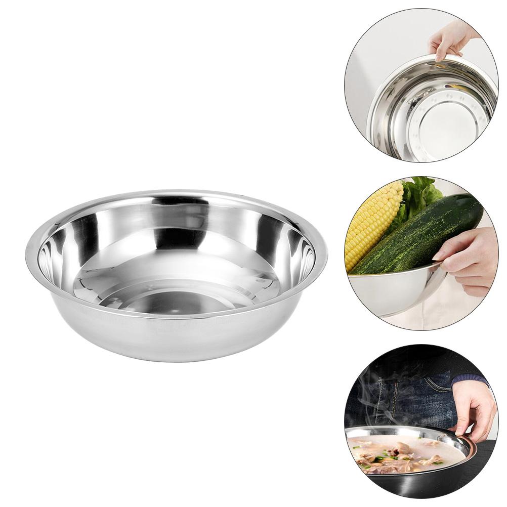 Salad Bowl Stainless Steel Basin Child Gnocchi Pasta Washing Soup Kitchen Tableware