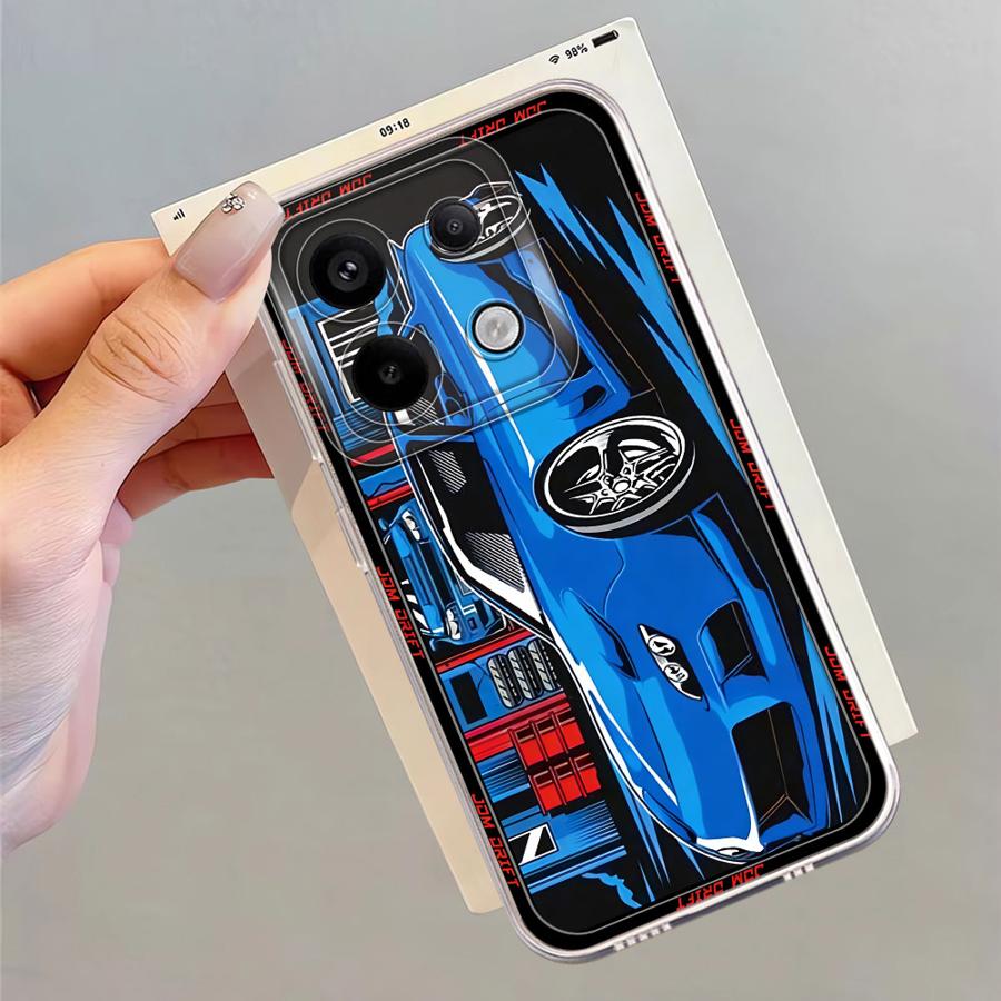 JDM Sport Car Soft Phone Cover Case for Xiaomi Redmi Note 14 Pro Plus A4 12S 11 9 10 13C Note 13 11S 14C 10S 12