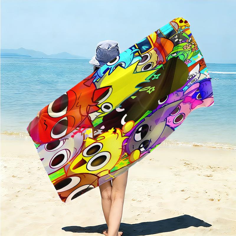 1Pc Colorful Sprunki Characters Beach Towel Microfiber Beach Towel Thin Absorbent For Beach Swimming Yoga Bath Sports 0917293