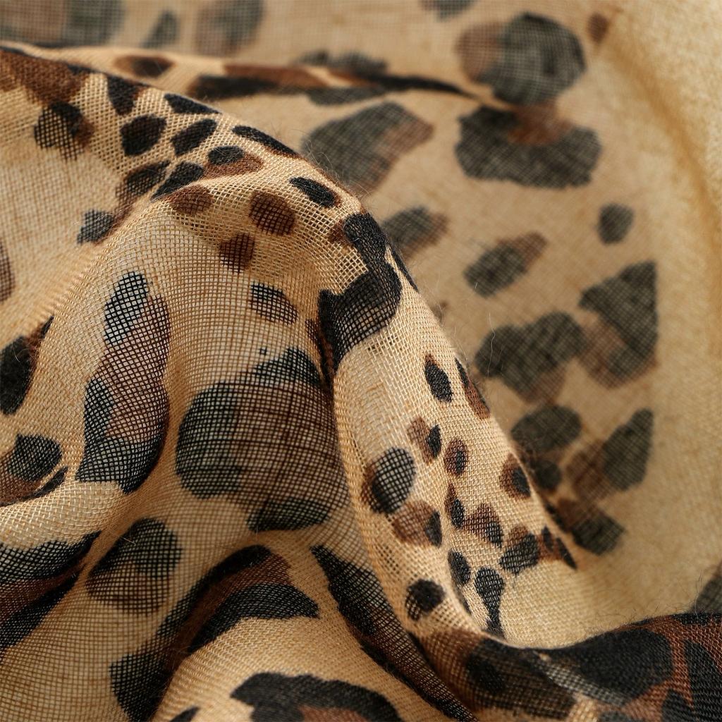 Retro Leopard Print Shawl For Women Four Season Elegant Luxurious And Stylish Leopard Wraps 95X180Cm