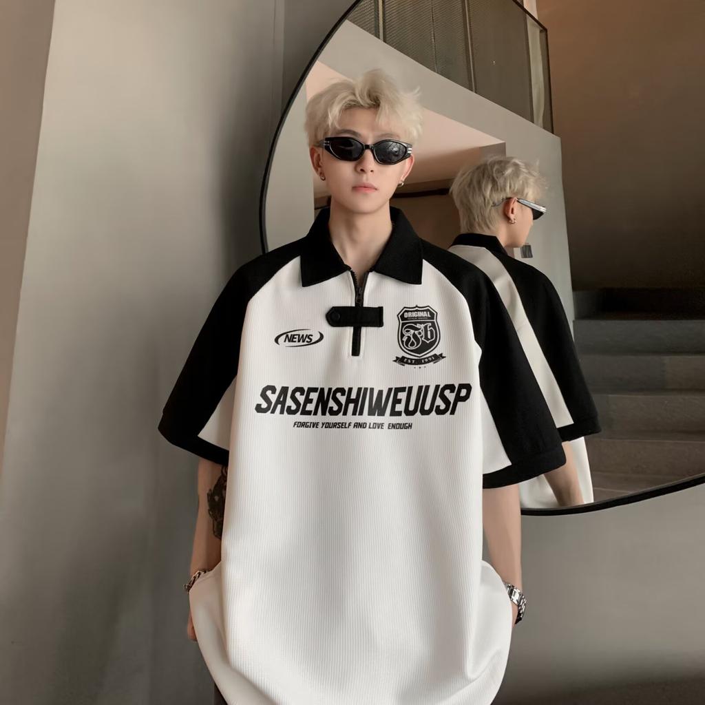 Lapel Short Sleeve Polo Shirt Men's Fashion Brand Summer T T-shirt Korean Style Slim-Fit Fashion2025New All-Matching T-shirt Top