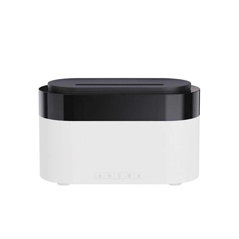 Flame aroma diffuser with LED digital clock color changing mood light and smart remote control for home office desktop use