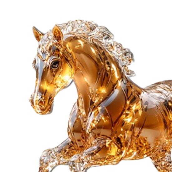 Yousheng Acrylic Horse Centerpiece 2D Flat Coin Horse Ornament Tabletop Horse Decoration for Living Room Bedroom Home Office Desk Shelf