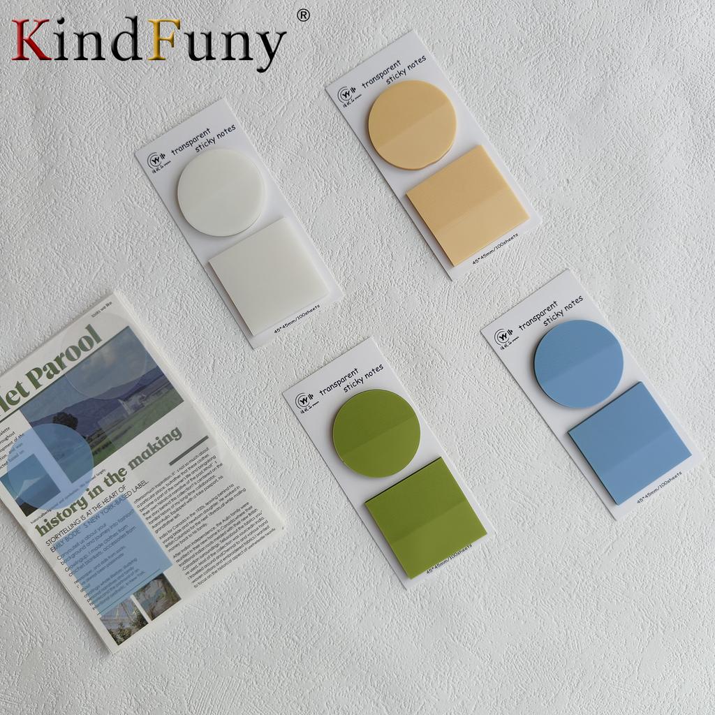 100 Sheets Transparent Sticky Notes Stickers Note Pads Paper Clear Notepad School Stationery Office Supplies