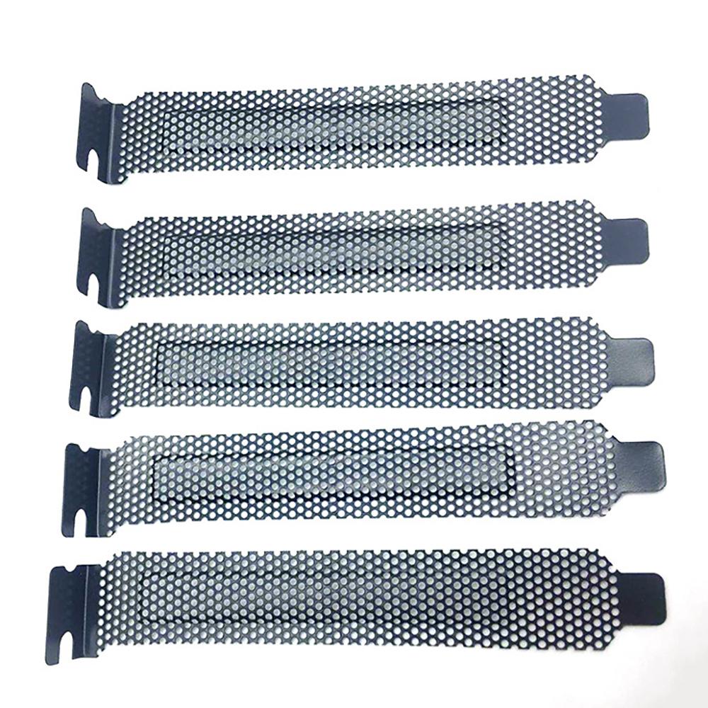5x Black Mesh Hard Steel PCI Slot Covers Bracket Dust Filter Blanking Plate Kit