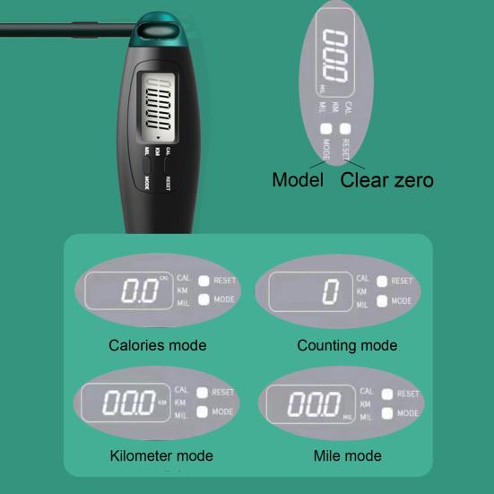 1 Pair Big Ball Jump Rope LCD Screen Four Modes Non-Slip Handle Exercise Fitness Equipment Free Adjustable Smart