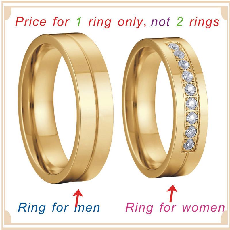 Couple Wedding Rings For Men Lover's Alliance Male Female Ringe Anniversary Stainless Steel Jewelry Ring Woman Gold Color