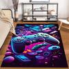 Gaming Controller and Tech Pattern Carpet with Neon Colors and Design Suitable for use as an anti-slip for living room bedroom sofas