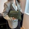Golden Leather Texture Single Shoulder Casual Women's Hand-held Bag - Vintage Rivets Armpit Slung