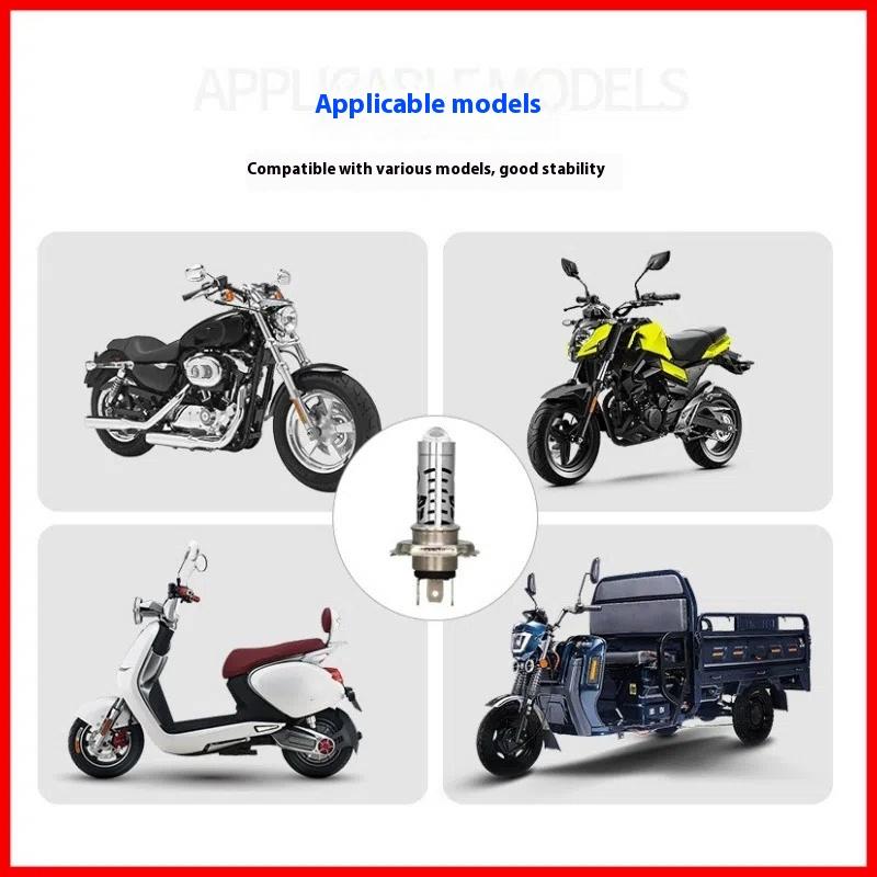 Led Motorcycle Light Moto Accessories 3000K+6000K 12V Headlight Bulbs Dual Color Auxiliary Spotlight Lamp