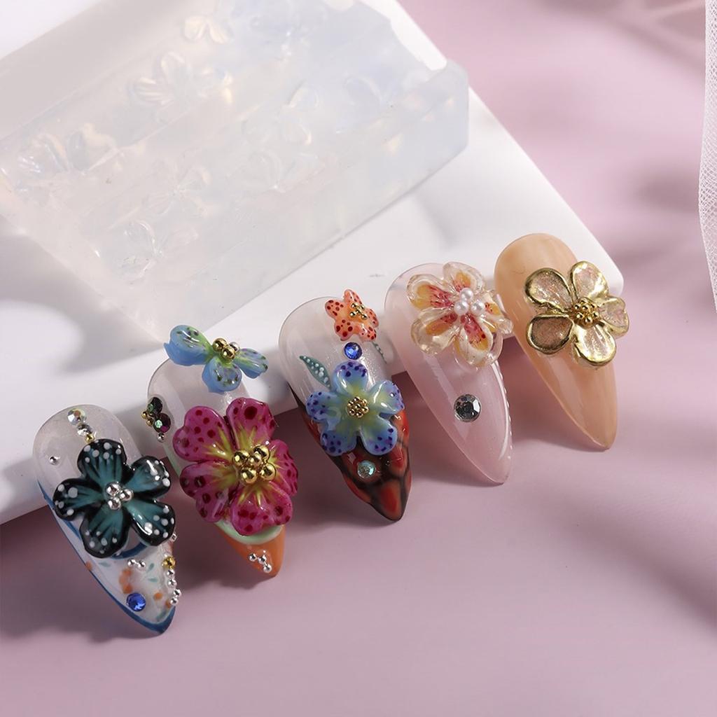 Flower Silicone Nail Art Mold Unique Embossed Nail Accessories Mold Jewelry Supplies Practical Nail Embossing Tool