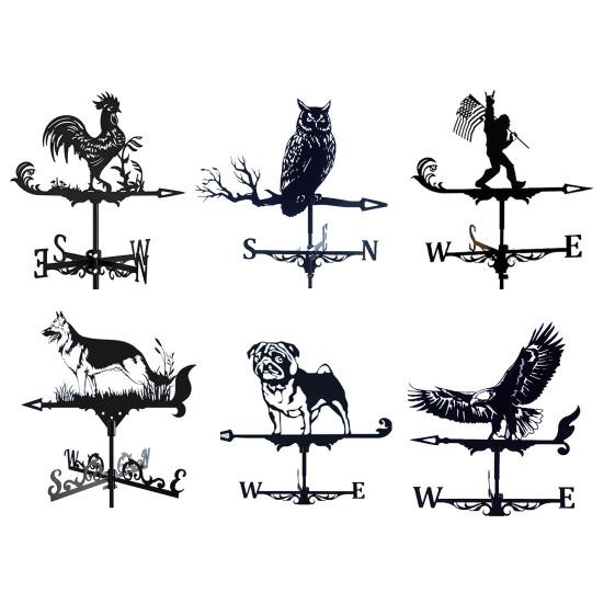 Fém Szélkakas Retro Kakas Kutya Madár Szélkakas Fekete Állat Szélkakas Szélirányjelző Tetőre Kültéri Gazdaság Udvar Kert Pavilon Dekor